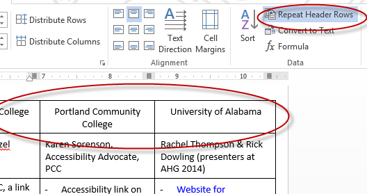 table header control in Word